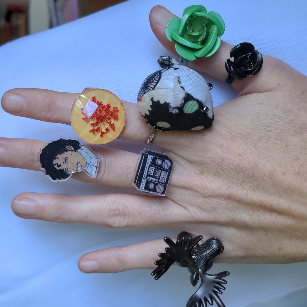 7 cute kitsch rings Prince Boombox